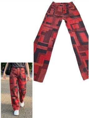 MSRP: $95. Jaded London Abstract Geometric Boyfriend Jeans. Size 26.